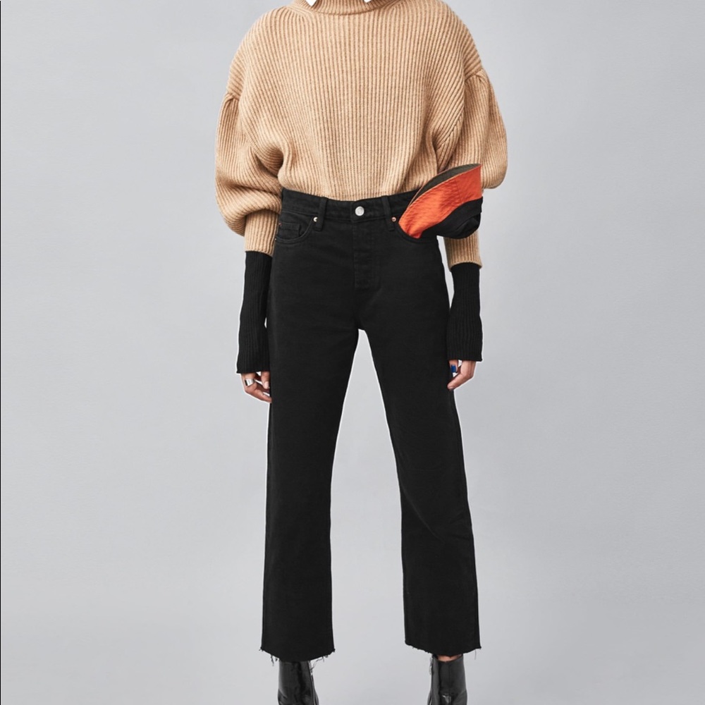 Zara straight leg black denim jeans